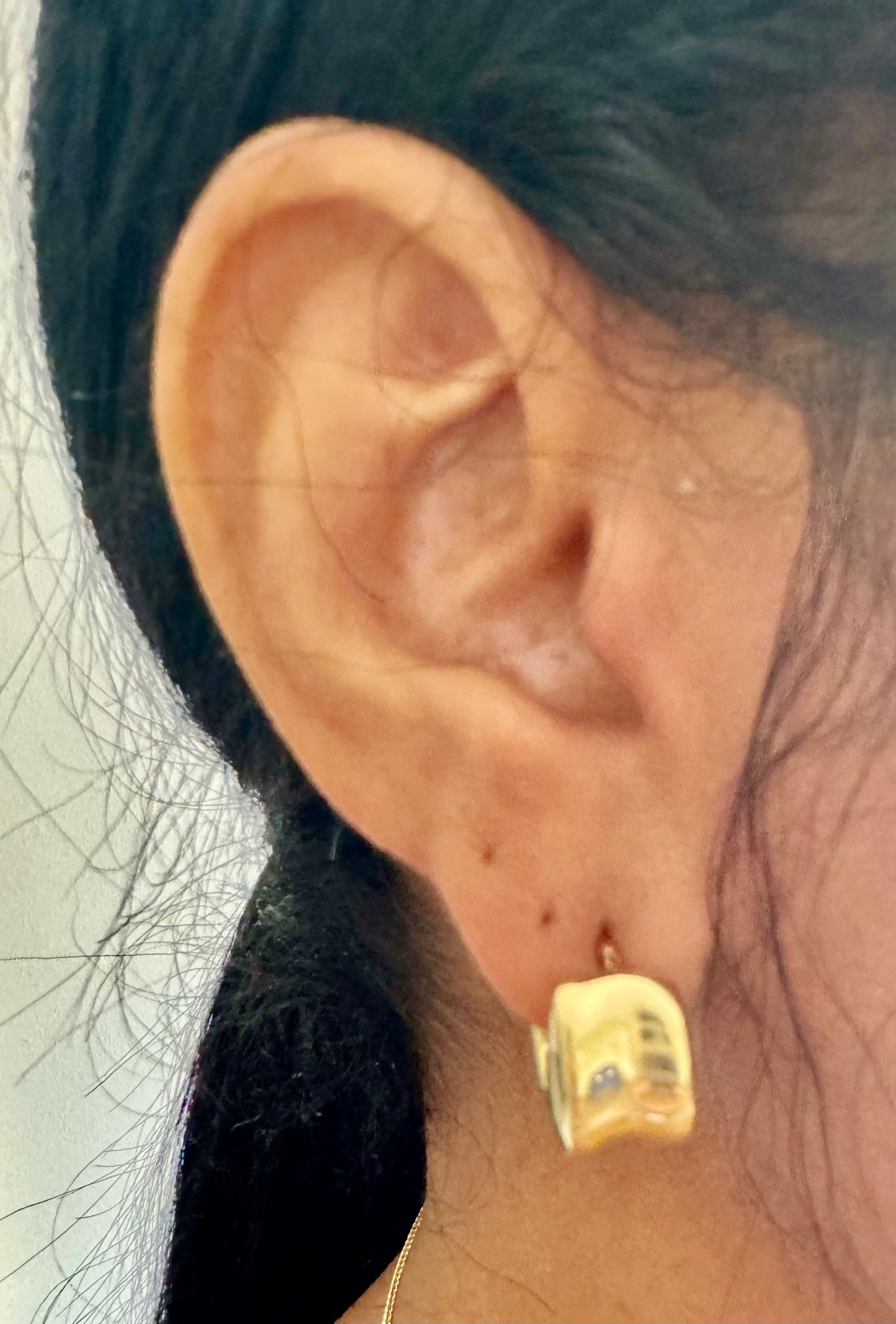 10K Gold Dome Huggie Hoop Earrings