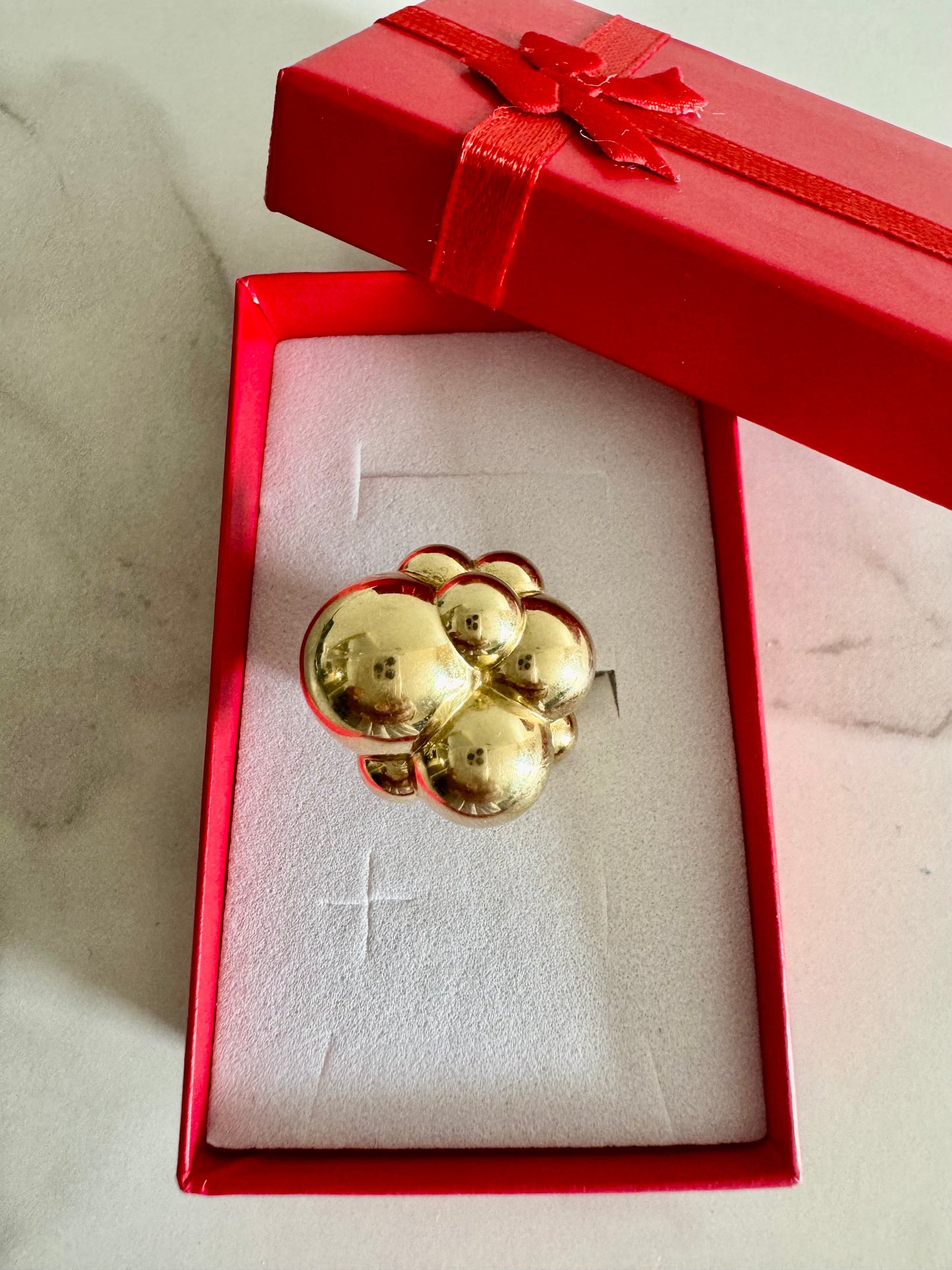Women’s 10K Gold Bubble Dome Ring – Size 8