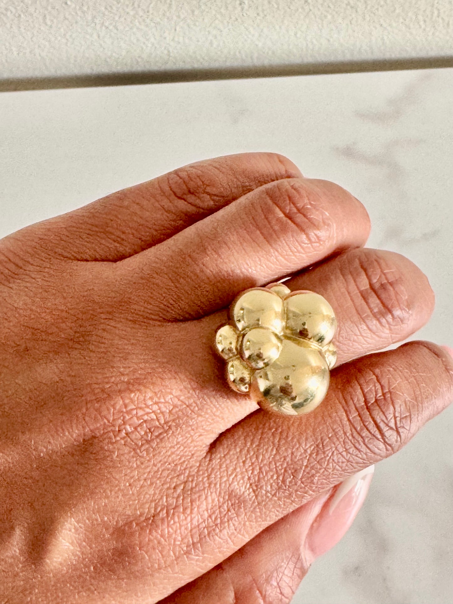 Women’s 10K Gold Bubble Dome Ring – Size 8