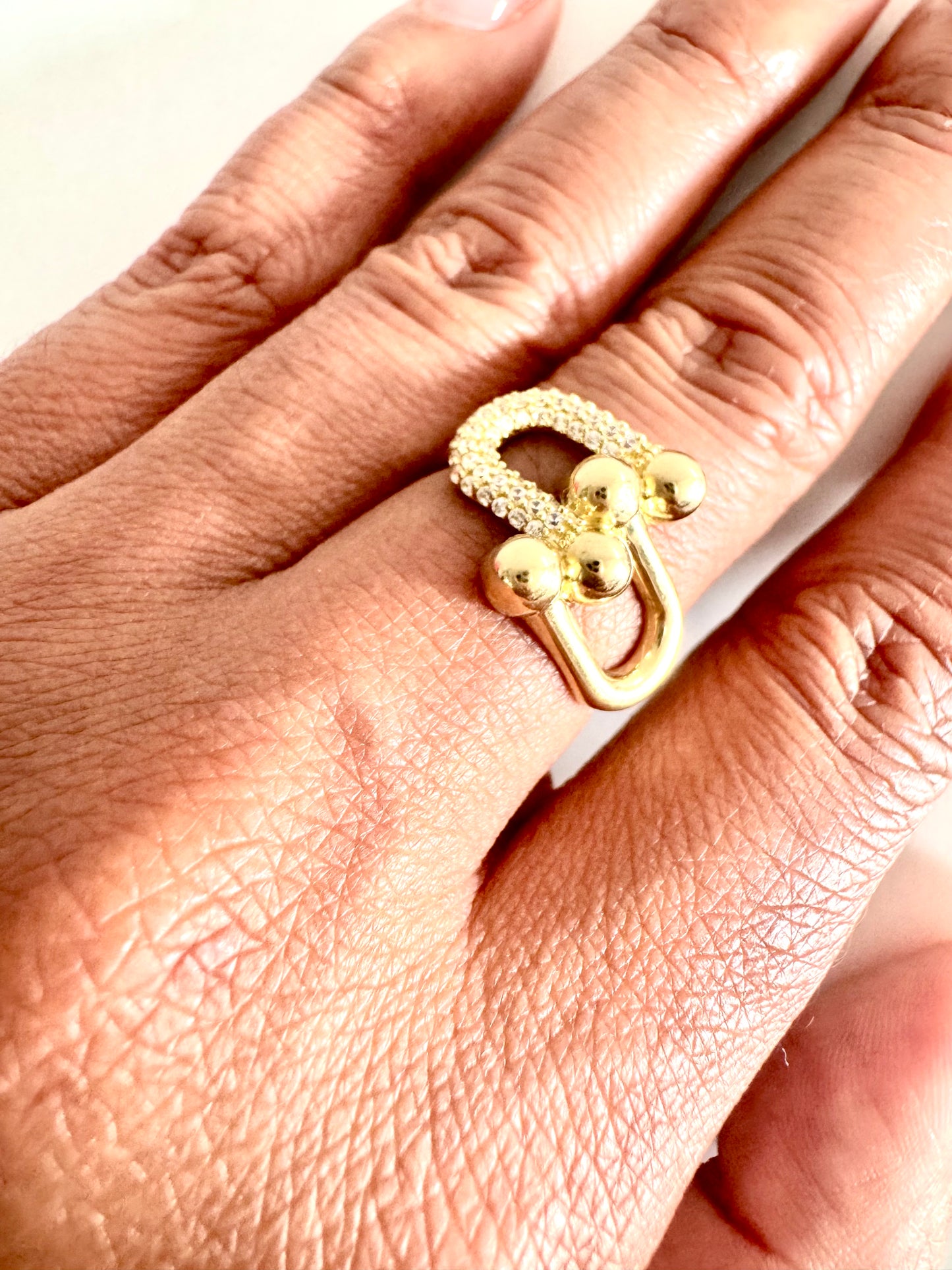 Women's 10K Gold Clipper Ring-Size 8