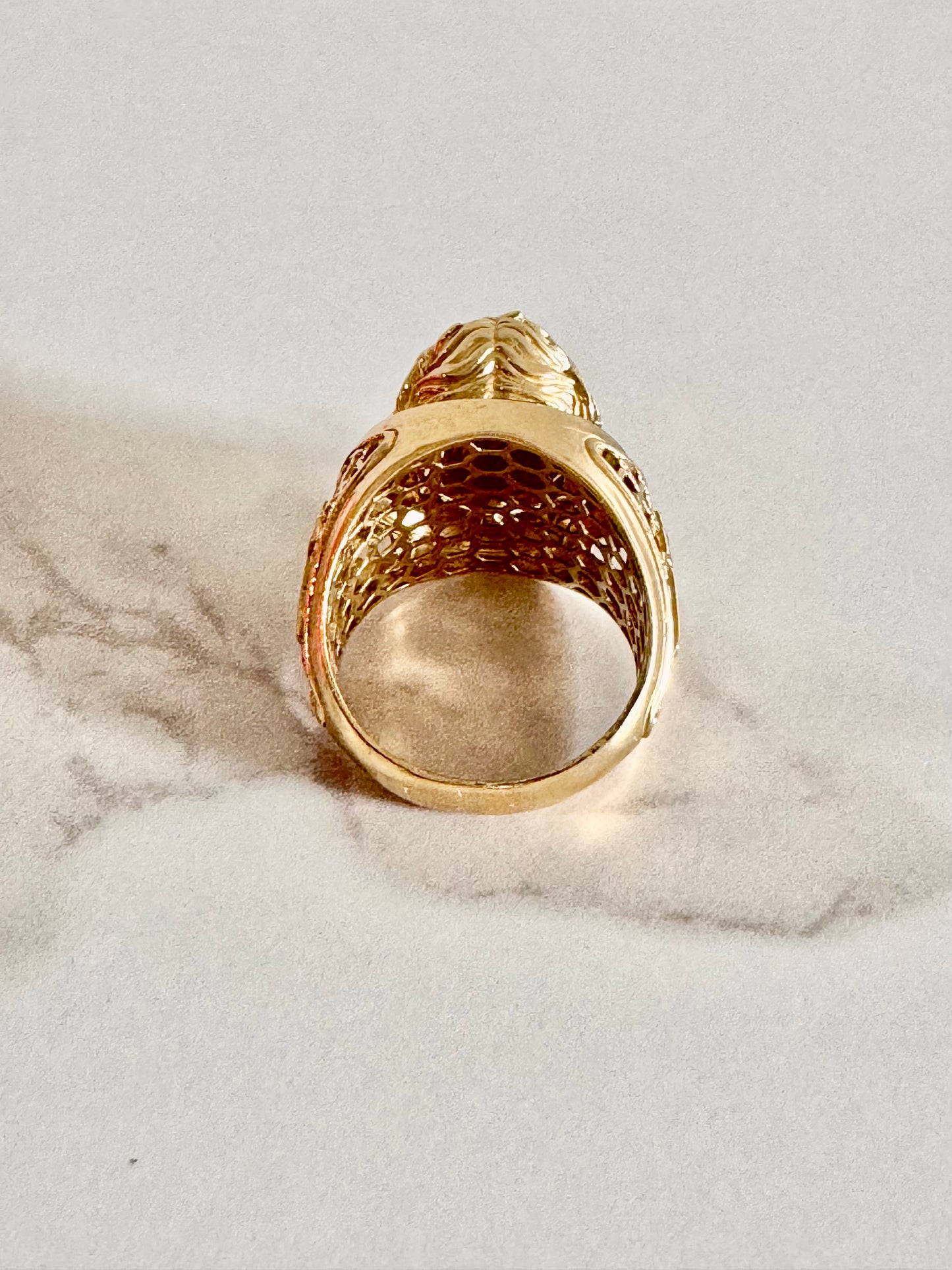 Jesus Face Men’s Ring - 10k Gold-Size 10