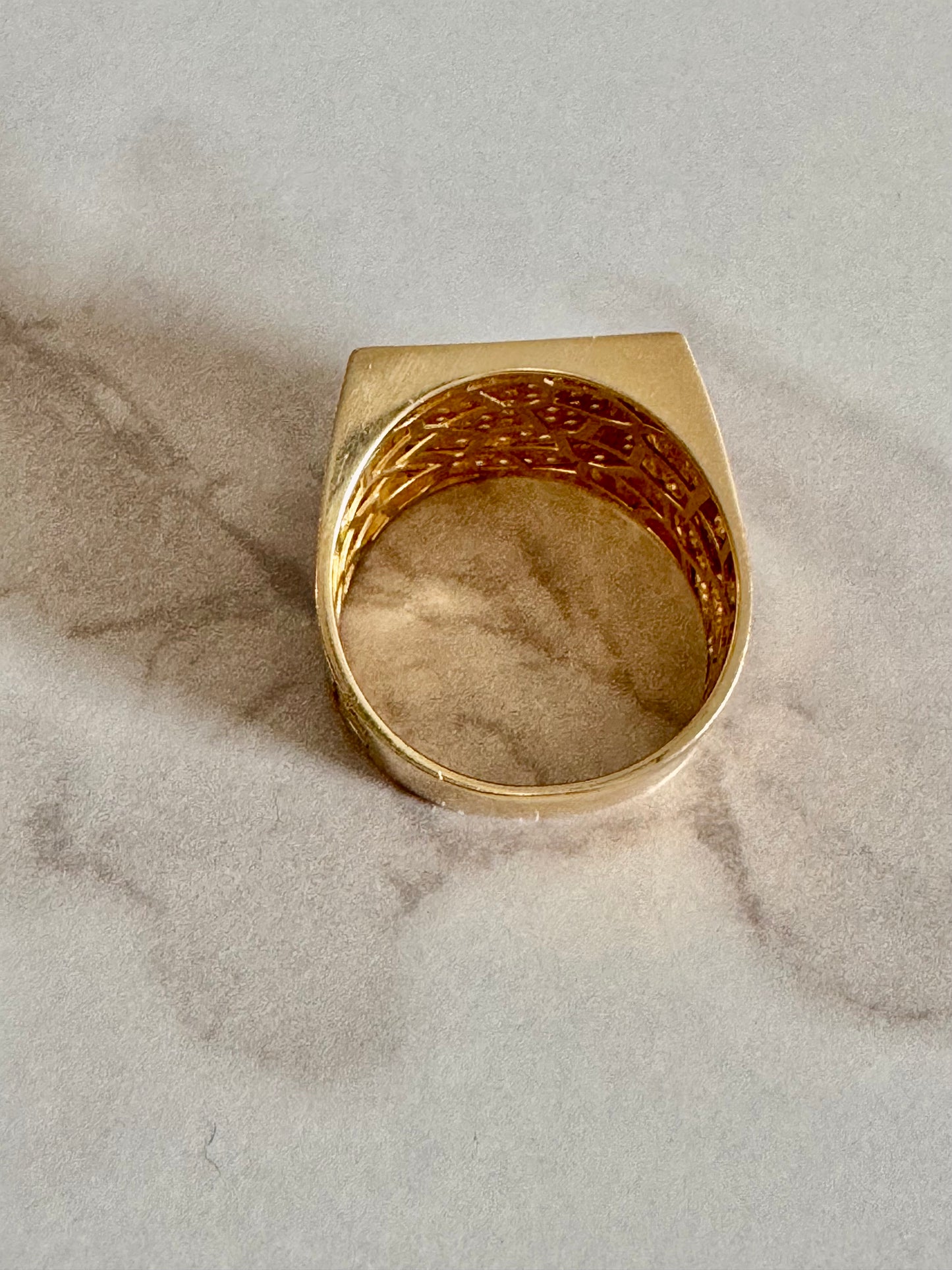 Square Pavé Men’s Ring - 10k Gold