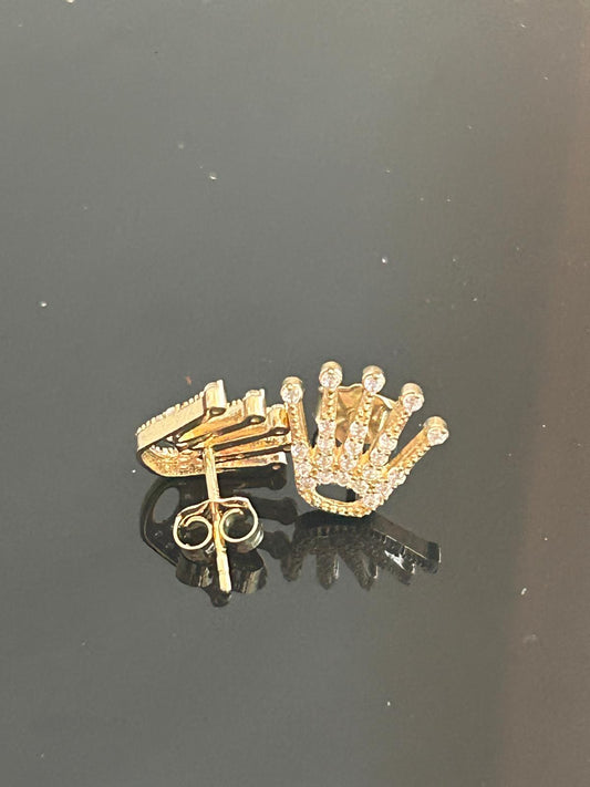 Crown Stud Earrings in 10K Gold
