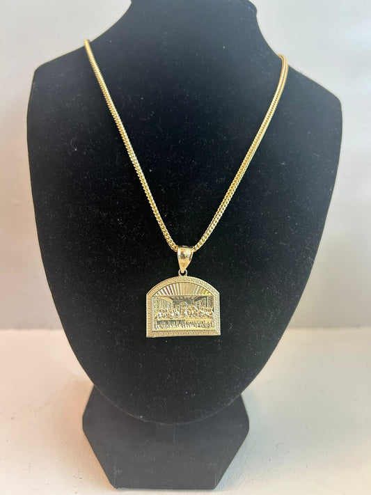 Franco Chain with The Last Supper Pendant – 10k Gold