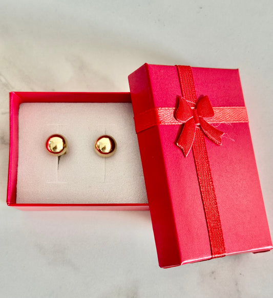 10K Gold Dome Stud Earrings – Minimalist Style