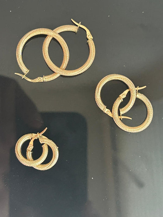 ✨ 10k Gold Hoop Earrings Trio