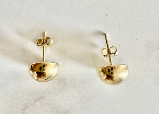 10K Gold Dome Stud Earrings – Minimalist Style
