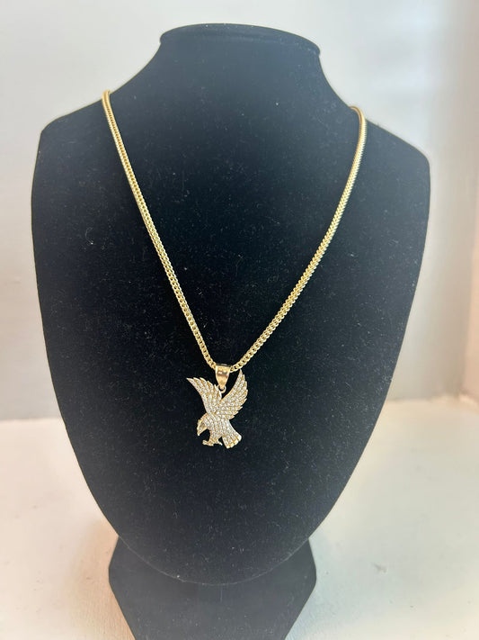 Franco Chain with Eagle Pendant – 10K Gold – 22” & 24”