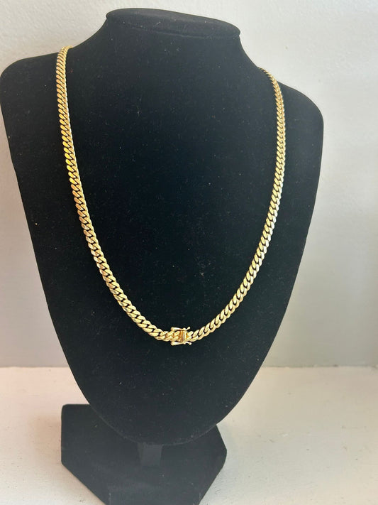 Italian Solid Cuban Chain – 10K Gold – 24”