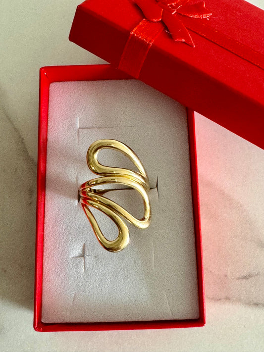 Women's 10K gold Sculpted Abstract Ring-Size 8.5