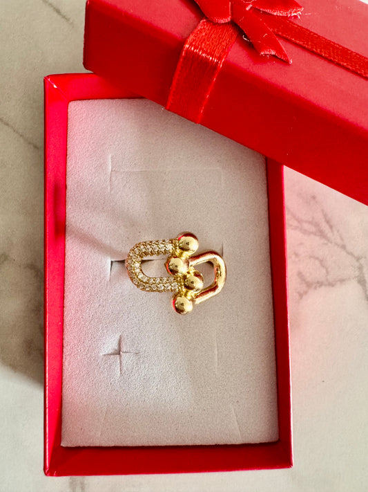 Women's 10K Gold Clipper Ring-Size 8