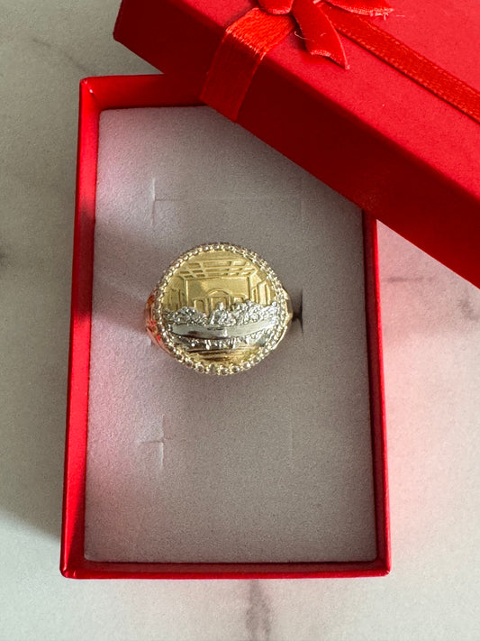 Round Iced-Out Men’s Ring - 10k Gold